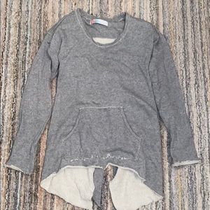 Grey free people open back sweatshirt